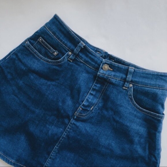 Zara Blue Jean Skater Skirt - Picture 6 of 6